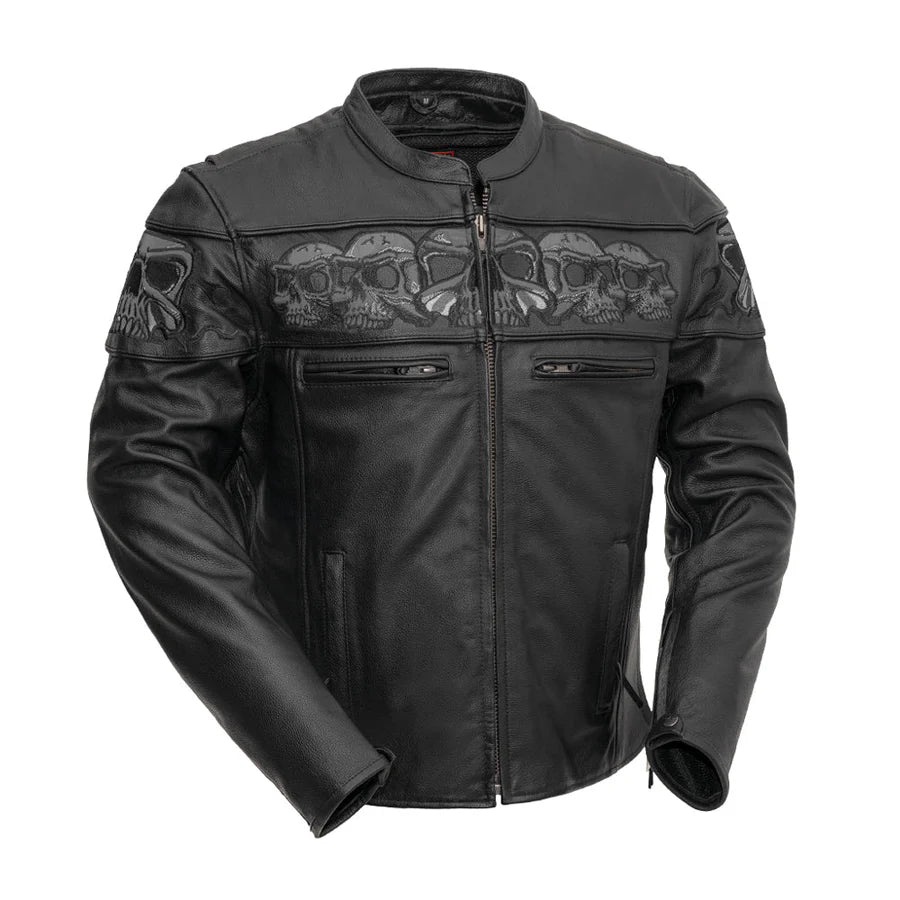 Savage Skulls Men’s Motorcycle Leather Jacket – Arvion Leathers