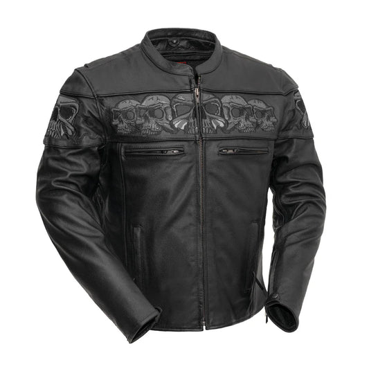 Savage Skulls Men’s Motorcycle Leather Jacket – Arvion Leathers