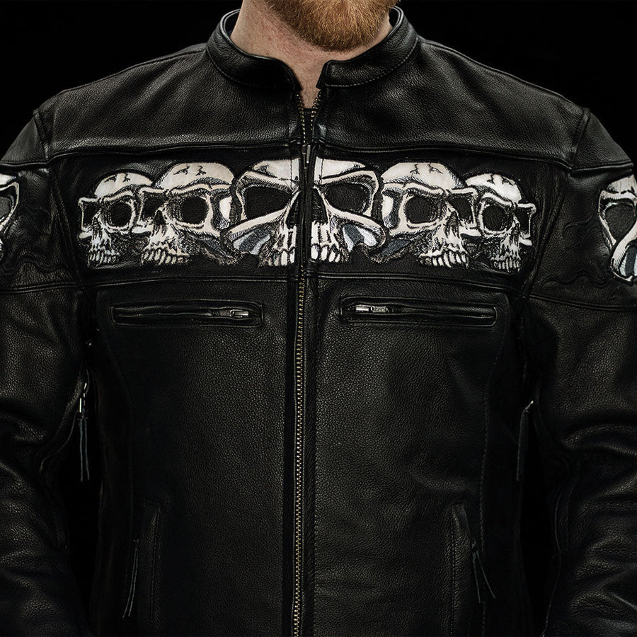 Savage Skulls Men’s Motorcycle Leather Jacket – Arvion Leathers