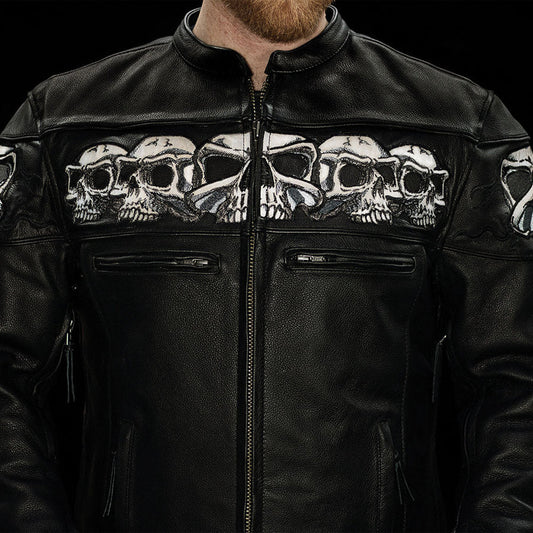 Savage Skulls Men’s Motorcycle Leather Jacket – Arvion Leathers