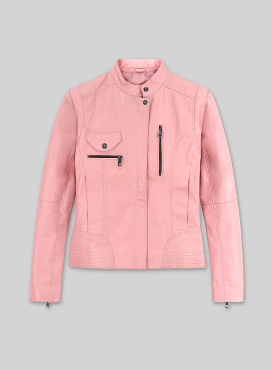 Light Pink Leather Jacket # 520 - 32 Female