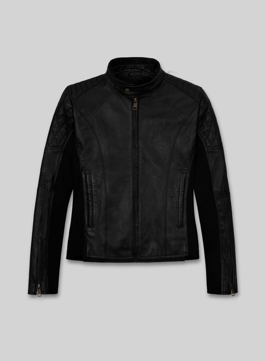 Modern Stretch Leather Jacket -38 Female