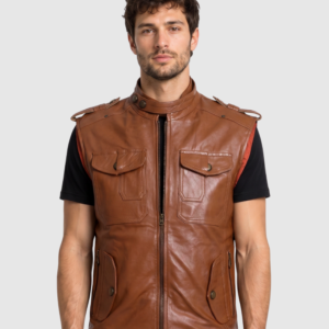 Men's Tan Biker Leather Jacket – Motorcycle Casual Style
