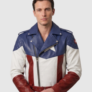 Men's American Biker Leather Jacket – Motorcycle Celebrity Style