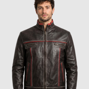 Men's Brown Biker Leather Jacket – Motorcycle Casual Style