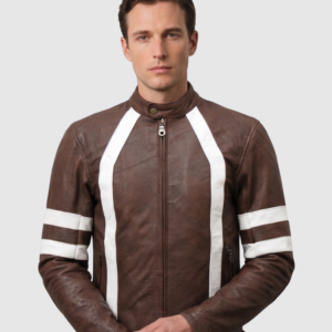Men's Brown Leather Jacket – Classic Casual Style