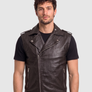 Men's Brown Biker Leather Jacket – Motorcycle Casual Style