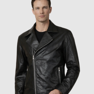 Men's Black Leather Jacket – Classic Casual Style