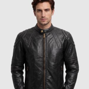 Men's Black Leather Jacket – Classic Casual Style