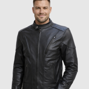 Men's Black Biker Leather Jacket – Motorcycle Casual Style