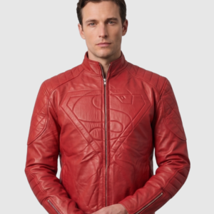 Red Biker Leather Jacket – Motorcycle Casual Style
