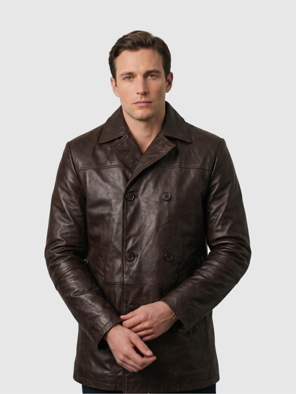 Men's Brown Leather Jacket – Classic Casual Style
