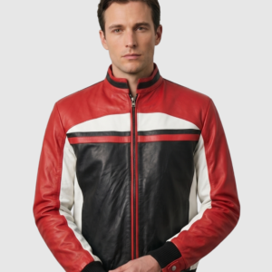 Men's Bomber Leather Jacket – Casual Streetwear Style
