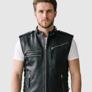 Men's Black Biker Leather Jacket – Motorcycle Casual Style
