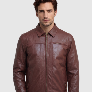Men's Brown Biker Leather Jacket – Motorcycle Casual Style