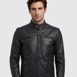 Men's Black Cafe Racer Leather Jacket – Moto Casual Style