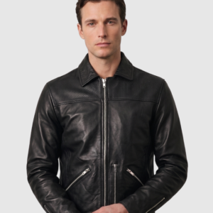 Men's Black Biker Leather Jacket – Motorcycle Casual Style