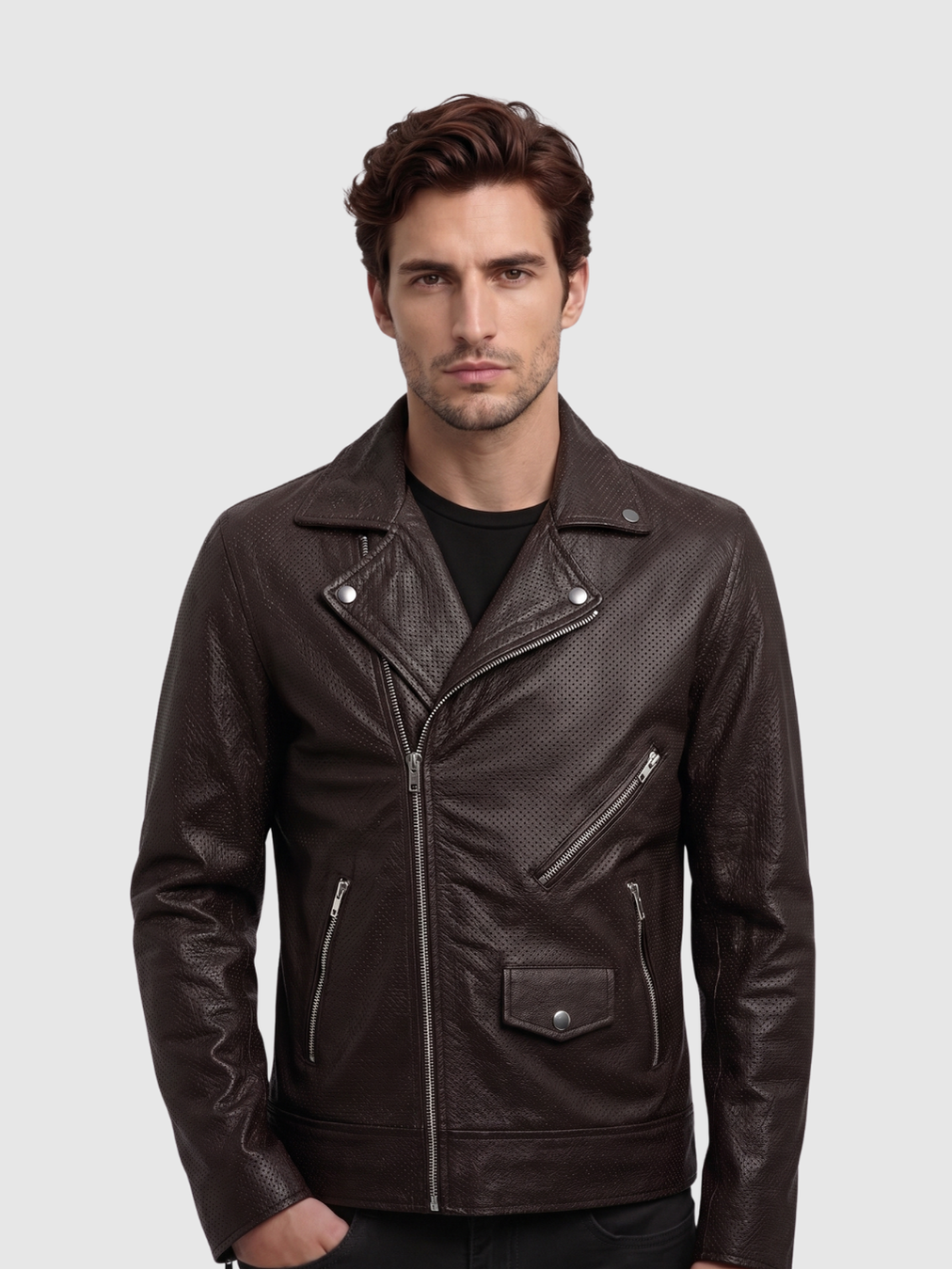 Men's Biker Leather Jacket – Motorcycle Casual Style