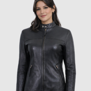 Women's Black Biker Leather Jacket – Motorcycle Casual Style