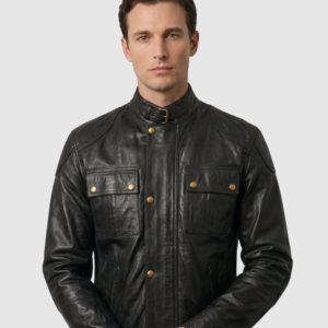 Men's Black Leather Jacket – Classic Casual Style
