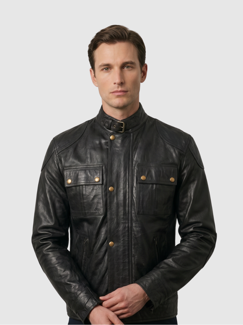 Men's Black Leather Jacket – Classic Casual Style