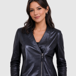 Women Black Biker Leather Jacket – Motorcycle Casual Style