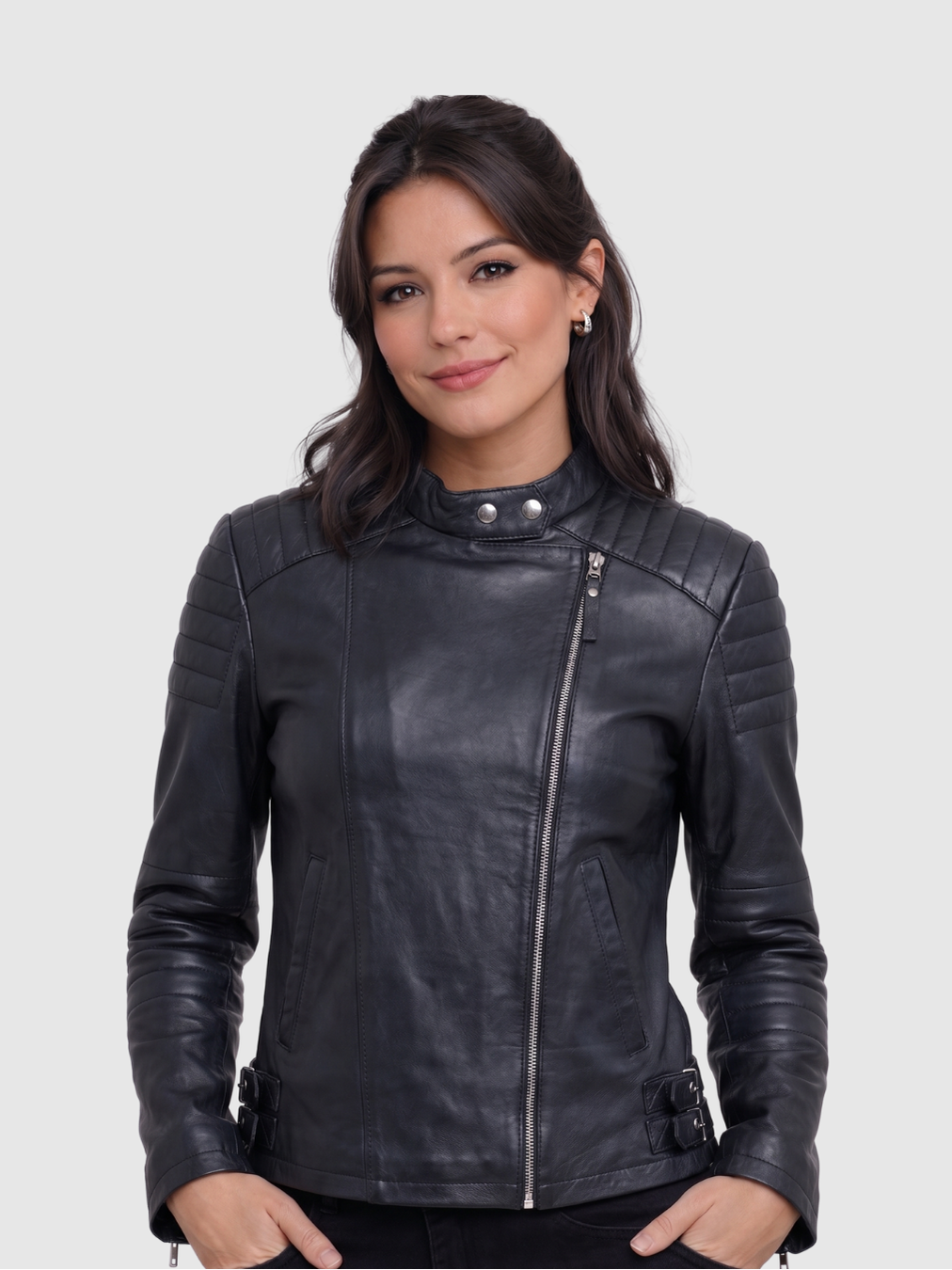 Women's Biker Leather Jacket – Motorcycle Casual Style