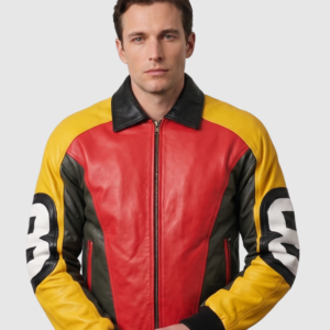 Men's Bomber Leather Jacket – Casual Streetwear Style