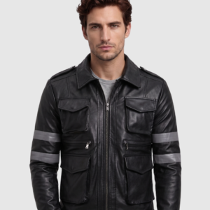 Men's Black Leather Jacket – Classic Casual Style