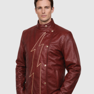 Red Biker Leather Jacket – Motorcycle Celebrity Style