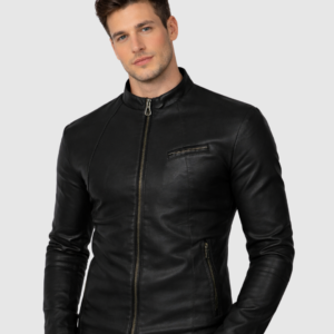 Men's Black Leather Jacket – Classic Slim Fit Style