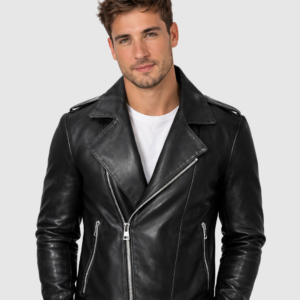 Men's Black Biker Leather Jacket – Motorcycle Casual Style