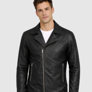 Men's Black Biker Leather Jacket – Motorcycle Casual Style
