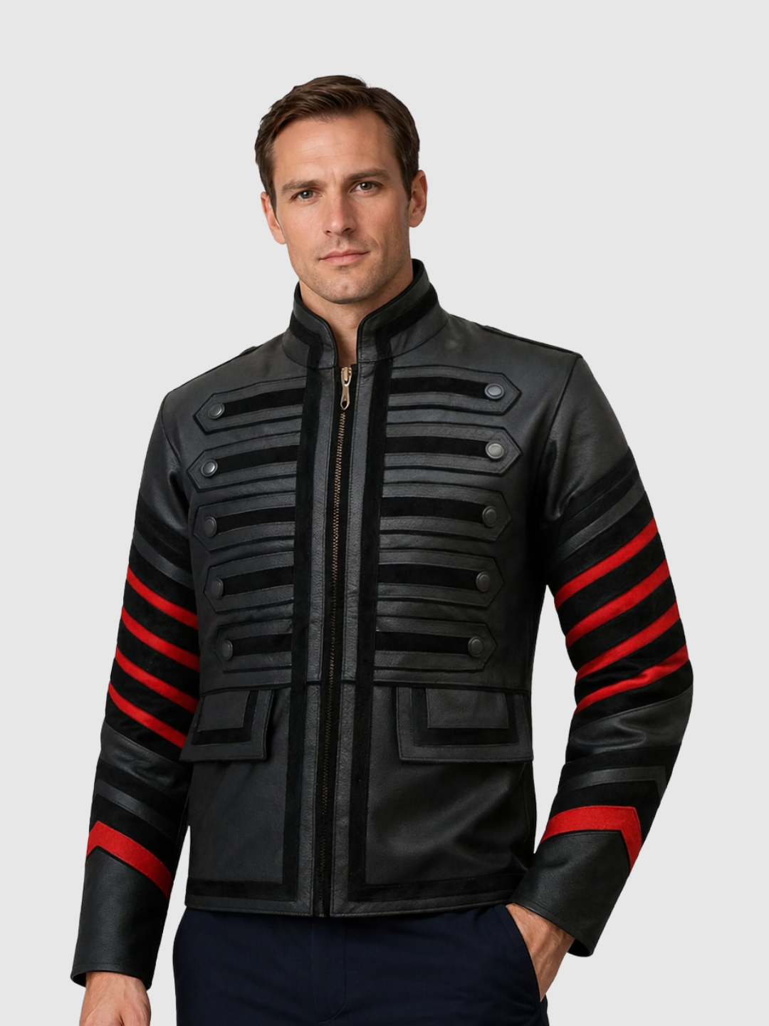 Men's Black Suede Leather Jacket – Casual Winter Style