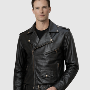 Men's Black Biker Leather Jacket – Motorcycle Casual Style