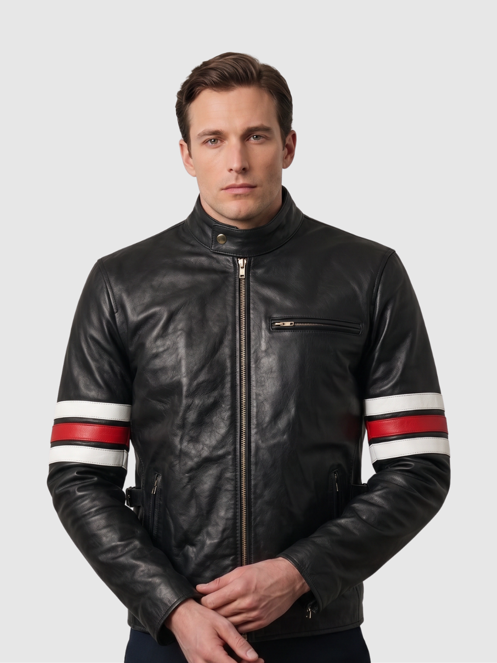 Men's Black Biker Leather Jacket – Motorcycle Casual Style