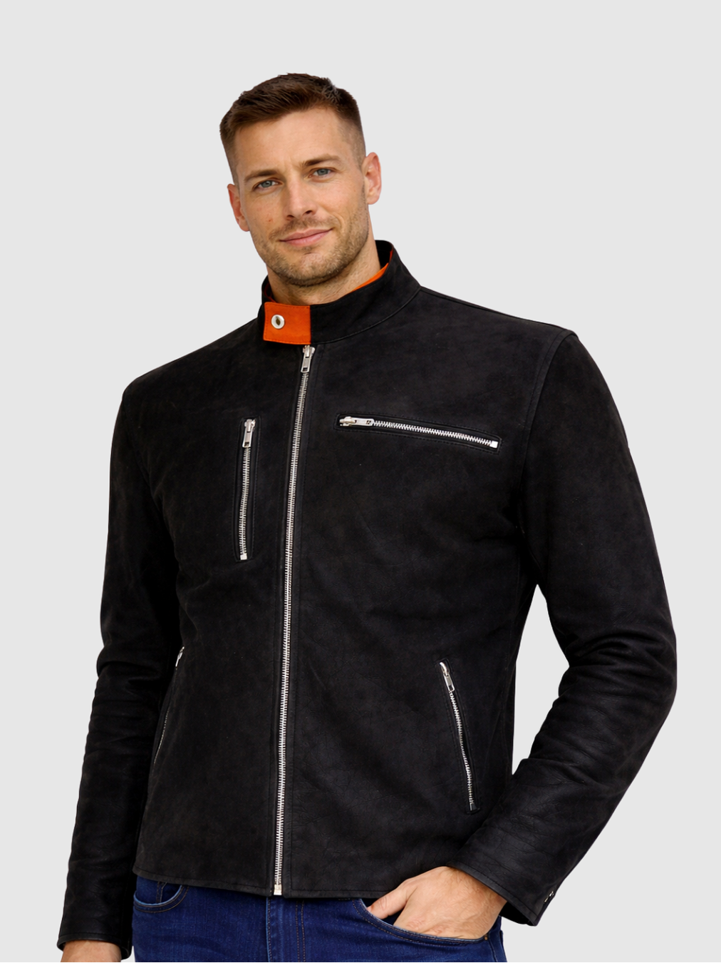 Men's Black Leather Jacket – Classic Casual Style
