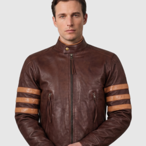 Men's Brown Biker Leather Jacket – Motorcycle Casual Style
