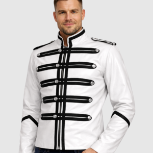 Men's White Biker Leather Jacket – Motorcycle Casual Style