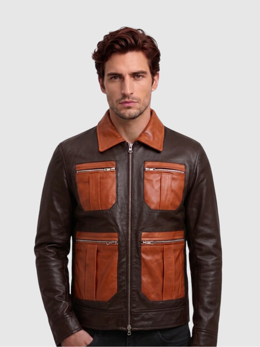 Men's Classic Biker Leather Jacket – Motorcycle Casual Style