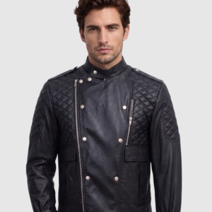 Men's Black Biker Leather Jacket – Motorcycle Casual Style