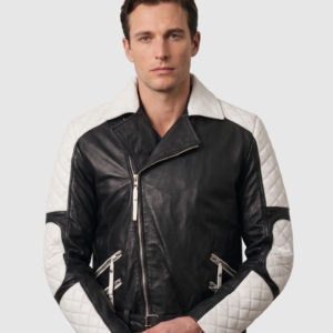 Men's Black Quilted Leather Jacket – Slim Fit Winter Style