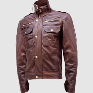 Men's Brown Leather Jacket – Classic Casual Style