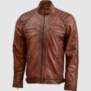 Men's Brown Biker Leather Jacket – Motorcycle Casual Style