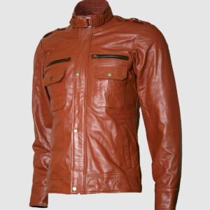 Men's Brown Biker Leather Jacket – Motorcycle Casual Style