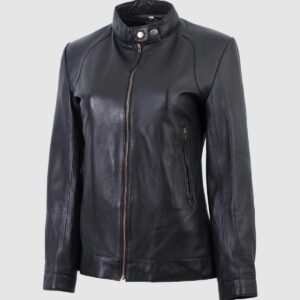 Women's Black Biker Leather Jacket – Motorcycle Casual Style