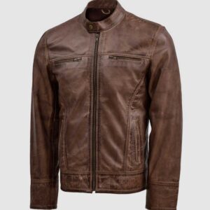 Men's Brown Leather Jacket – Classic Casual Style