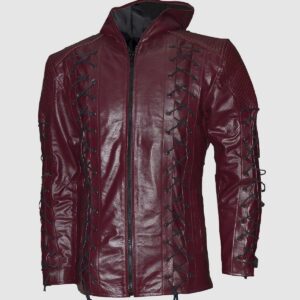 Men's Maroon Leather Jacket – Classic Casual Style