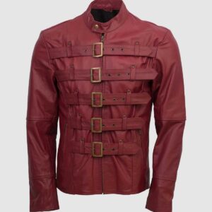 Men's Maroon Leather Jacket – Classic Casual Style