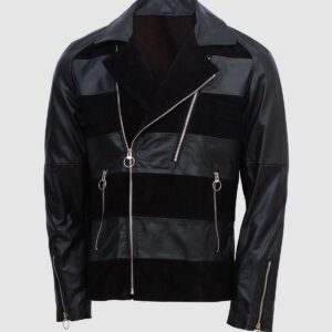Men's Black Suede Leather Jacket – Casual Winter Style